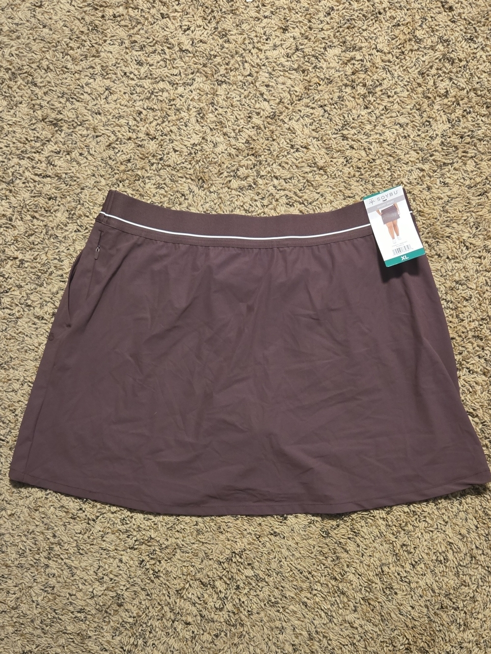 Soybu Plum A-Line Active Skort with Contrast Waistband